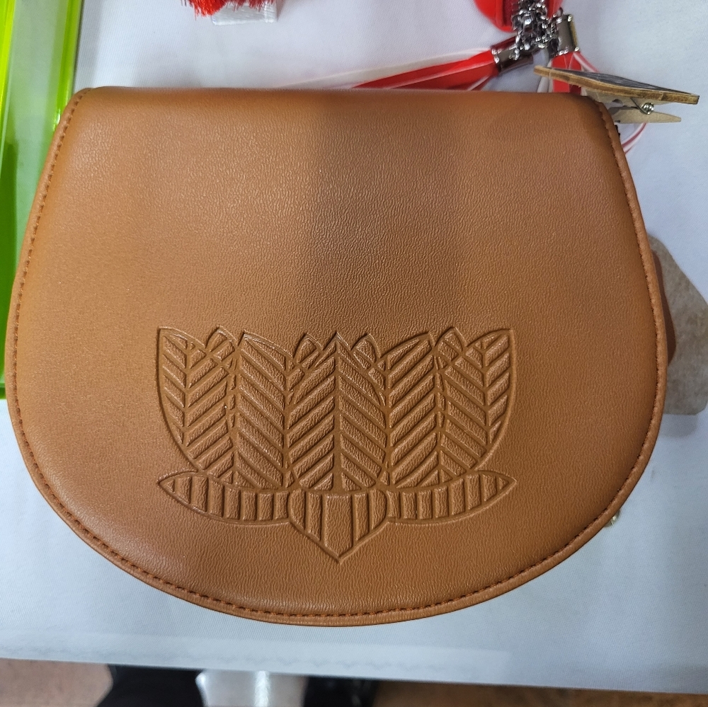 Tan and Black 2 Tone Crossbody Bag